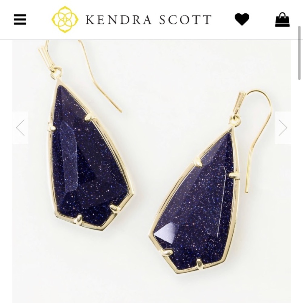 Authentic Kendra Scott Carla Earrings in Blue Goldstone